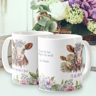 Mug Première fête des mères Moi et Moo Cute Cows