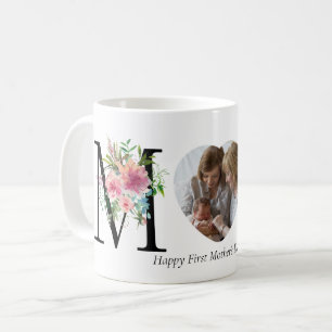 Mug Première Fête des Mères Rose Black Floral Lettres