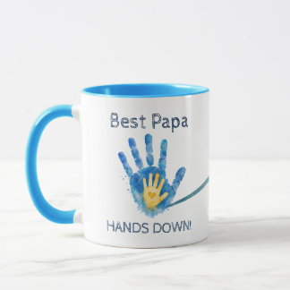 Mug Première fête des pères 2026 Empreinte aquarelle b