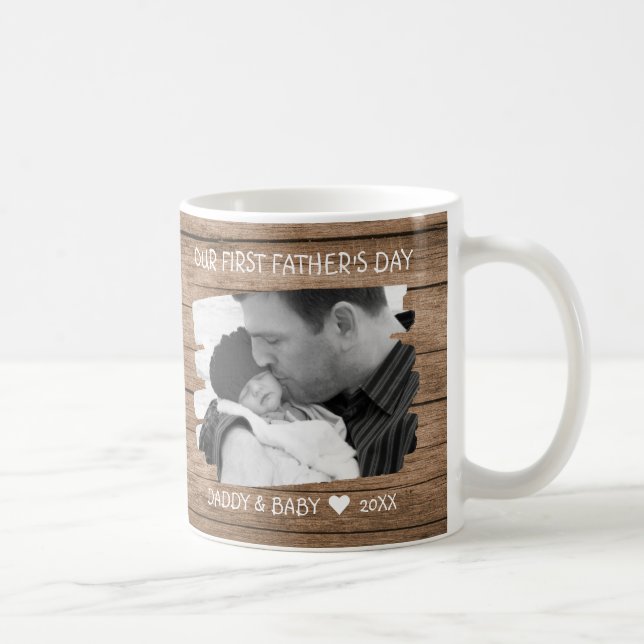 Mug Première Fête des pères Nouveau papa Bébé Photo Bo (Droite)