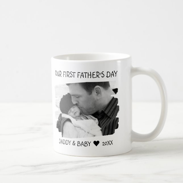Mug Première Fête des pères Nouveau papa bébé photo no (Droite)