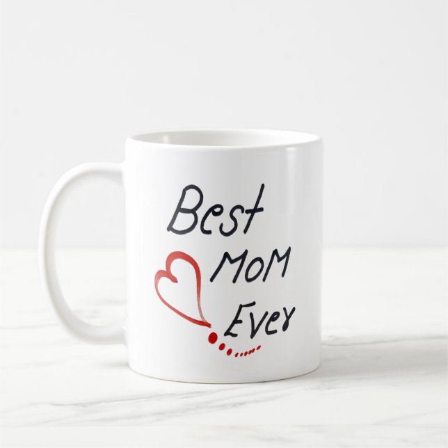 Mug première mère heureux jour mère simple écrit à la  (Gauche)