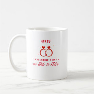 Mug Première Saint-Valentin en tant que Mr & Mrs.