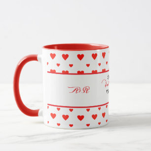 Mug Première Saint-Valentin Ensemble Coeurs rouges Mon