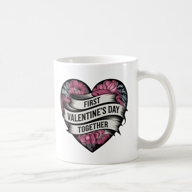 Mug Première Saint-Valentin Ensemble Conception en for (Droite)