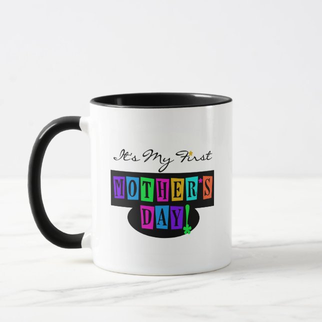 Mug Premiers T-shirts et cadeau du jour de mère de (Gauche)