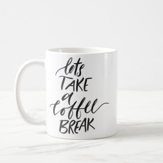 Mug prenons une pause café, typographie (Gauche)
