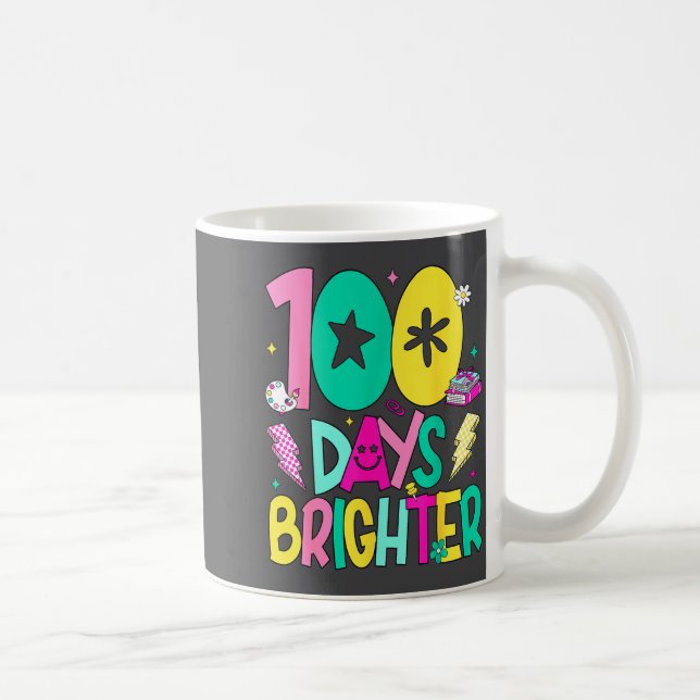 Mug Preppy 100 Days Brighter Happy 100th Day Of School (Droite)