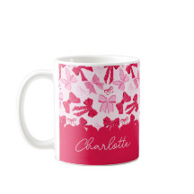 Preppy Hand Drawn Coquette Pink Red Bows