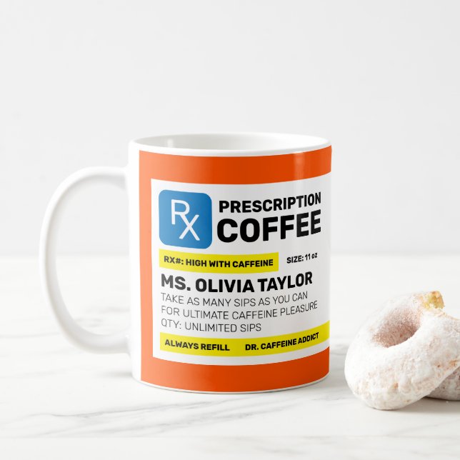 Mug Prescription entièrement personnalisée (Avec donut)