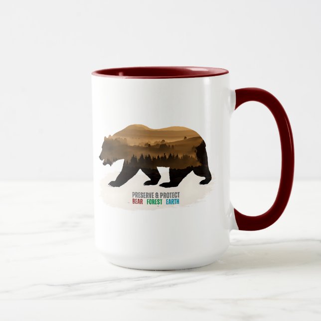 Mug Préserver et protéger la forêt d'ours Terre (Droite)