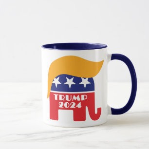 Mug Président Donald Trump 2024 GOP Éléphant Cheveux