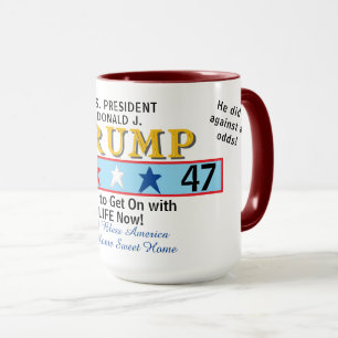 Mug Président Trump 45 47 Étoiles géométriques