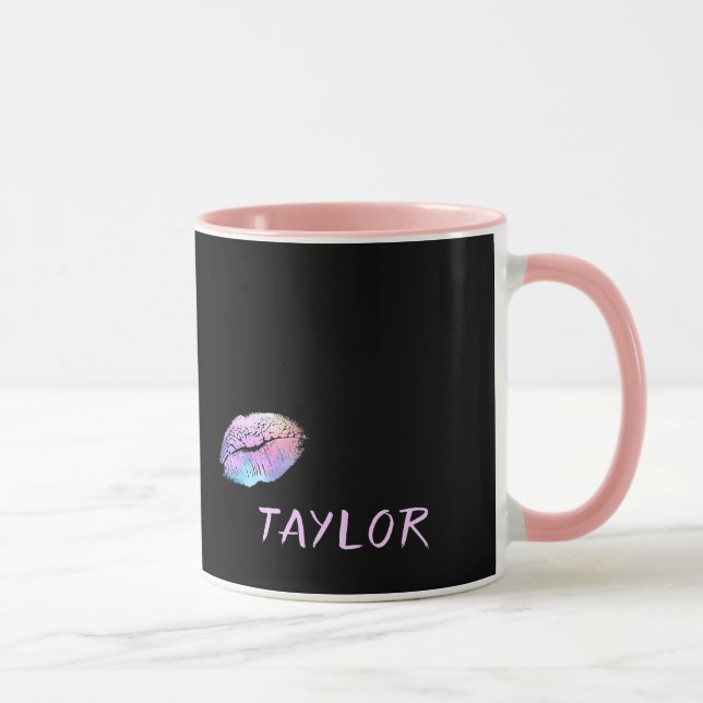 Mug Presse à lèvres rose et noire (Droite)