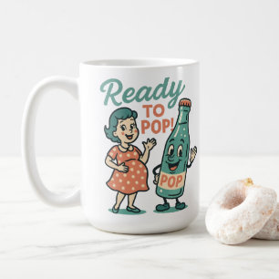 Mug Prête à Accoucher Rétro Fête de Maternité des Anné