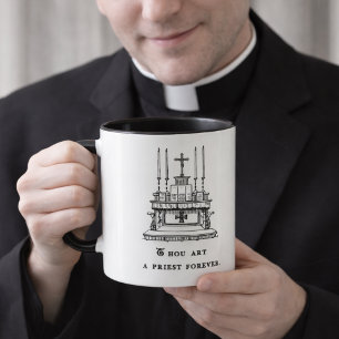 Mug Prêtre catholique Messe latine Prières de l'autel 