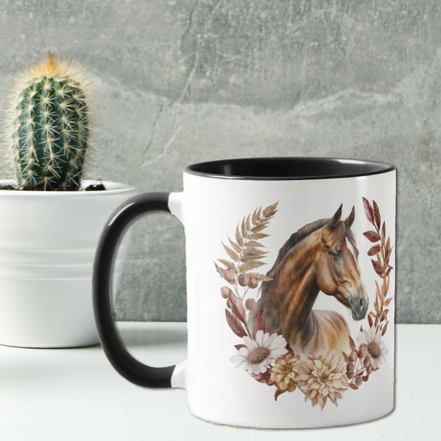 Mug Pretty Bay Horse couronne d'automne (Créateur téléchargé)