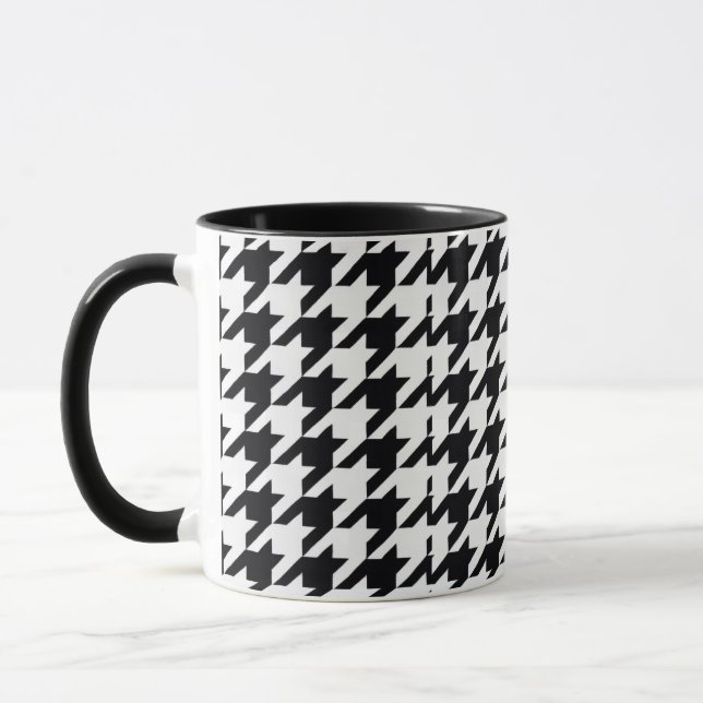 Mug Pretty Black White Houndstooth (Gauche)