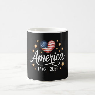 Mug Pretty Flag Heart 1776-2026 July 4th 250th