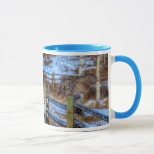 Mug Prévenir la grande chouette grise et le raptor de 