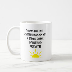 Mug Prévisions de Travail Sarcasme Dispersé Avec Un Fo