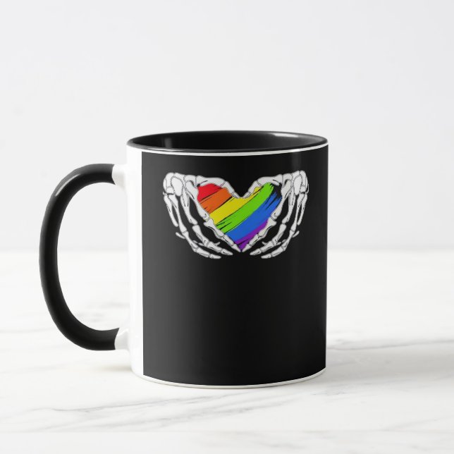 Mug Pride - Pride Skeleton mains avec coeur 2 Classic (Gauche)