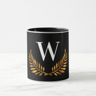 Mug Prière de couronnes d'or noir