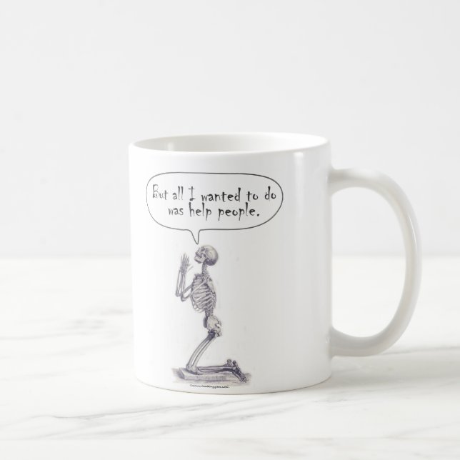 Mug Prière de squelette d'étudiant de Med (Droite)