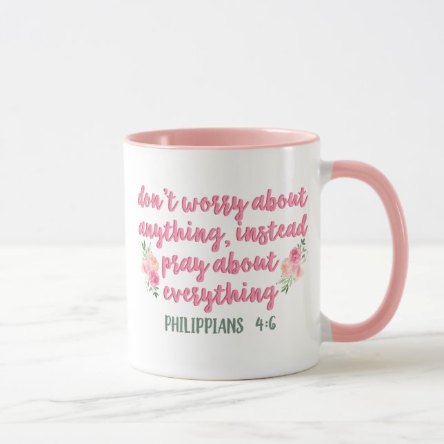 Mug Priez Sur Tout Ce Qui Est Écriture // Verset Bible (Droite)