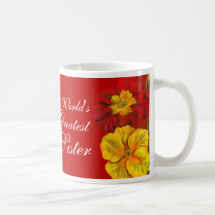 Mug Primula floral art La plus grande soeur du monde M