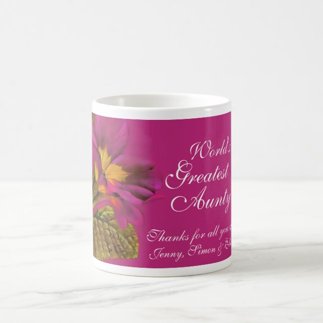 Mug Primula floral art "La plus grande tante du mo (Centre)