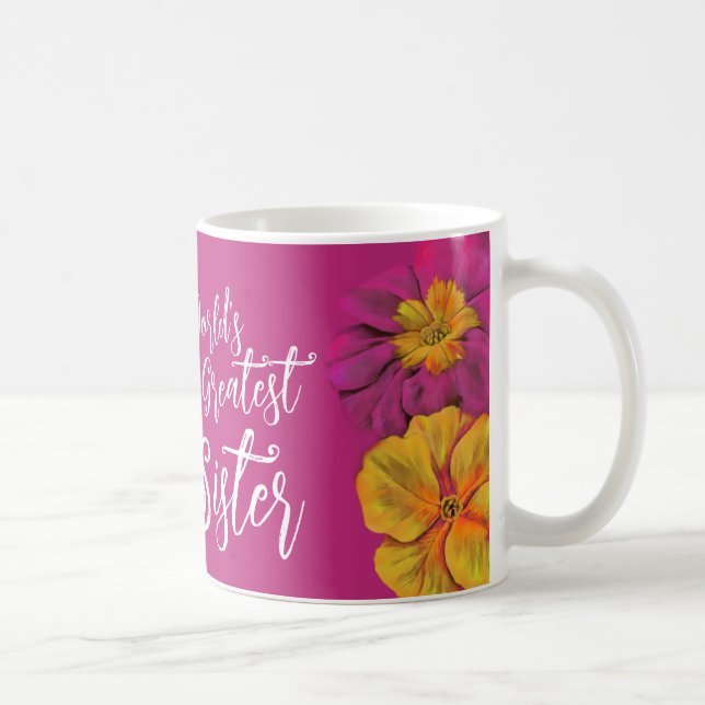 Mug Primula floral World's Greatest Sister mauve m (Droite)