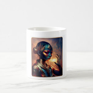 Mug Princesse Alien Sombre Pose Avec Fond de Feu