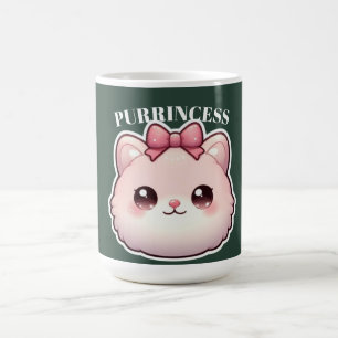 Mug Princesse Féline Design Rose Bowbow