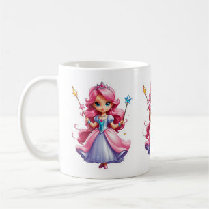 Mug Princesse Rose Avec Baguette Magique Et Tiara