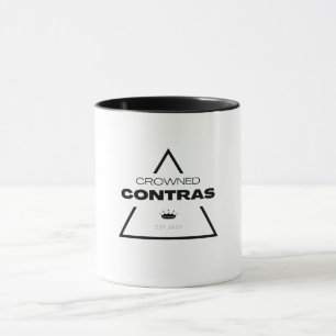 Mug Prison géométrique noire blanche Contras couronnés