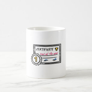 Mug Prix de fête des pères du certificat papa de l'ann