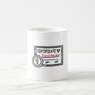 Mug Prix de fête des pères du certificat papa de l'ann