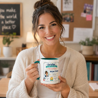 Mug Prix de l'enseignant incroyable certifié coloré