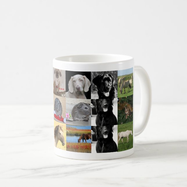 Mug Prix les plus bas ! Collage de photos et texte per (Devant droit)