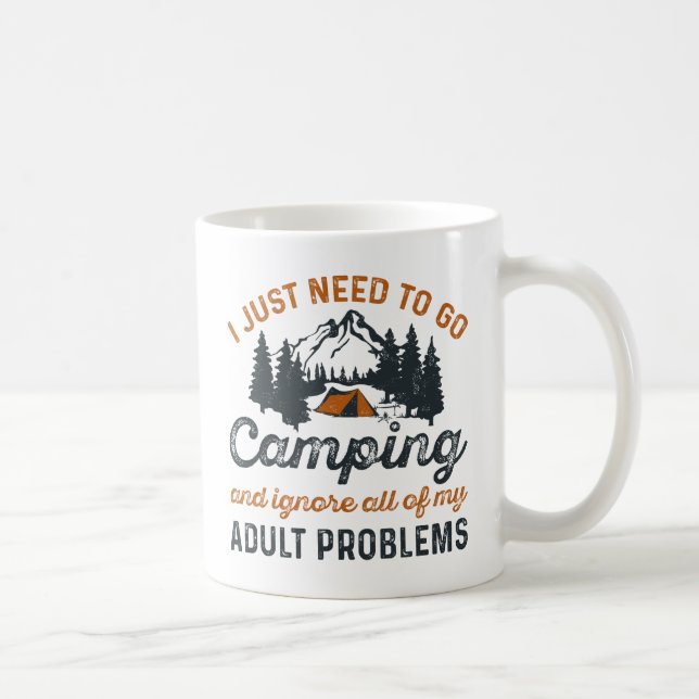 Mug Problèmes Adultes De Camping (Droite)