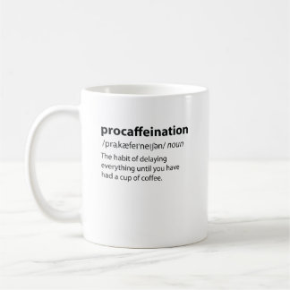 Mug Procaffination Funny Dictionnaire Définition