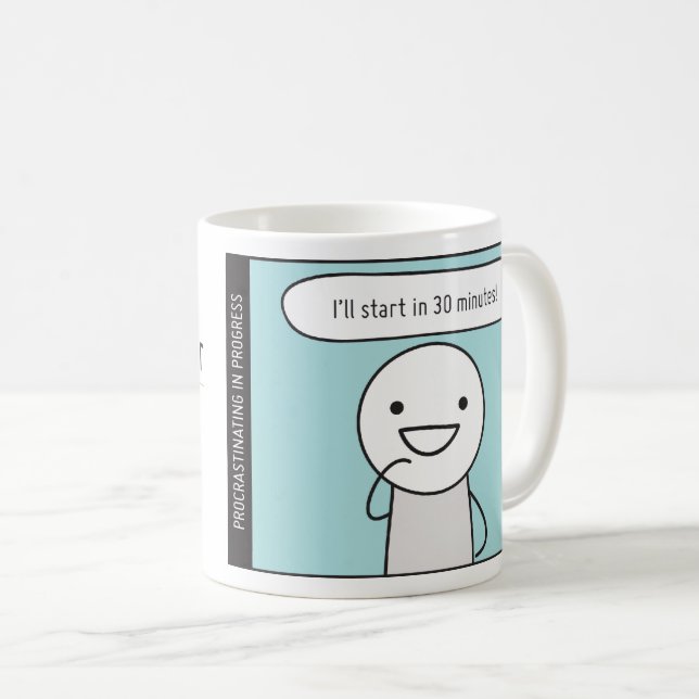 Mug Procrastinator's Cup : La bouillie de café du perp (Devant droit)
