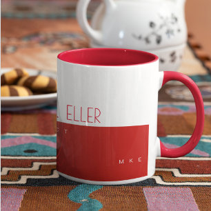 Mug Prof moderne (architecte) mi-rouge mi-blanc