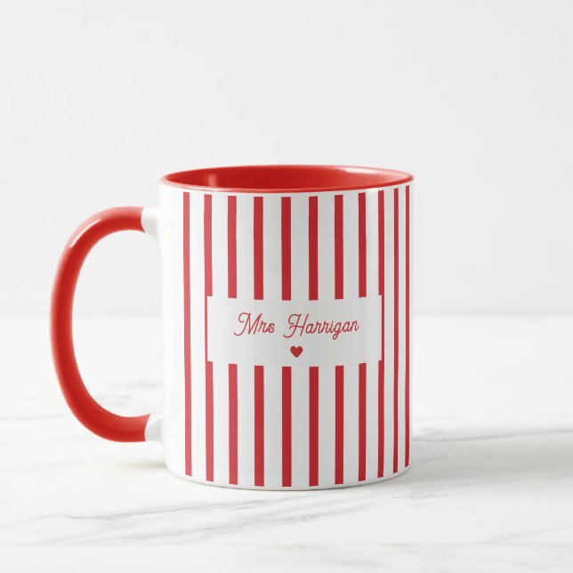 Mug Professeur à rayures rouges Café (Gauche)