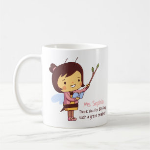 Mug Professeur abeille mignonne remerciement personnal
