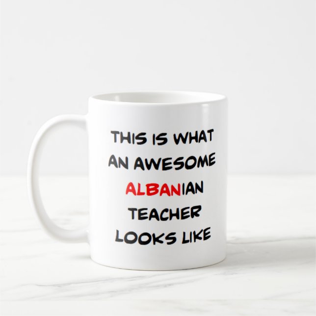 Mug professeur albanais, génial (Gauche)