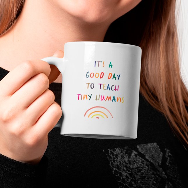 Mug Professeur Bonne Journée Minuscules Humains Modern (Créateur téléchargé)