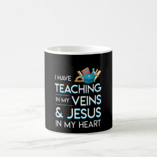 Mug Professeur chrétien dans la veine Jésus au coeur