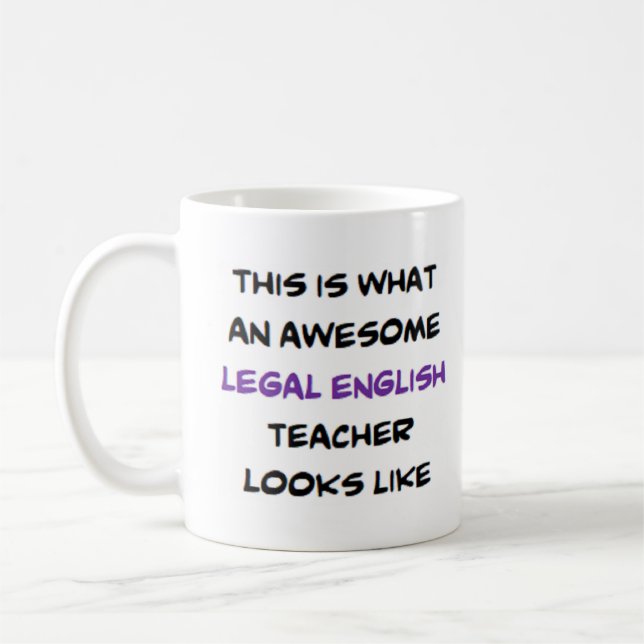 Mug professeur d'anglais juridique, génial (Gauche)